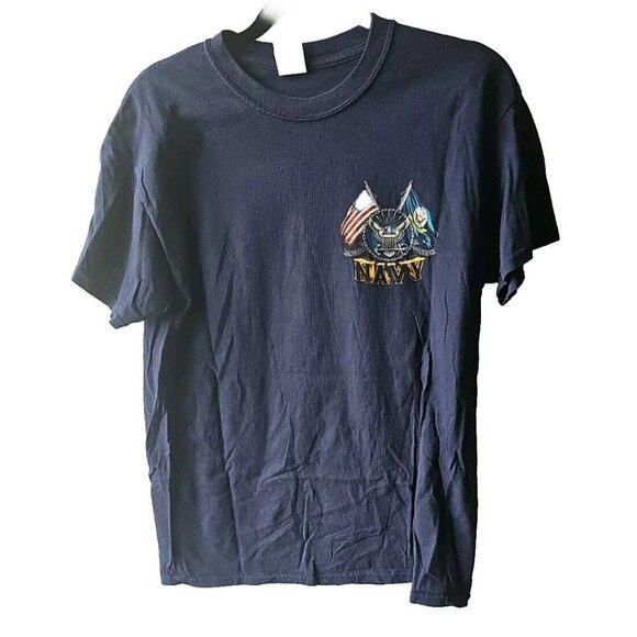 Navy Military Eagle United States Graphic T-Shirt Adult Med - Picture 7 of 9
